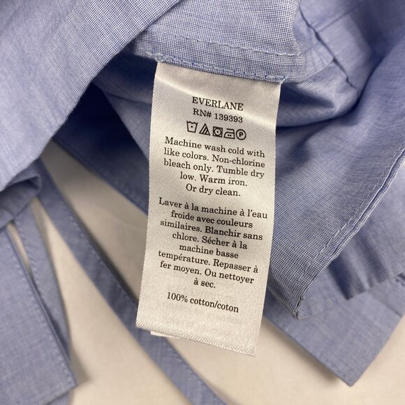 NWT Everlane Poplin Breeze Shirt Women's XS Light Blue 100% Cotton - Picture 14 of 16